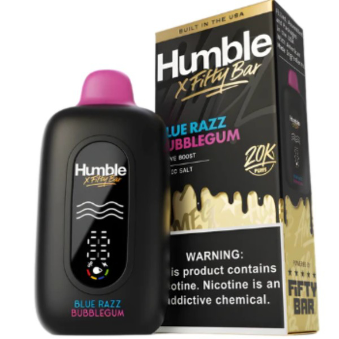 Picture of HUMBLE X FIFTY BAR DISPOSABLE 20K PUFF 5CT/BOX - BLUE RAZZ BUBBLEGUM