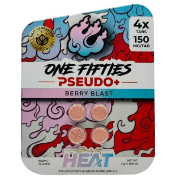 Picture of HYDROX - HEAT ONE FIFTIES PSEUDO+ TAB150MG 4CT - BERRY BLAST