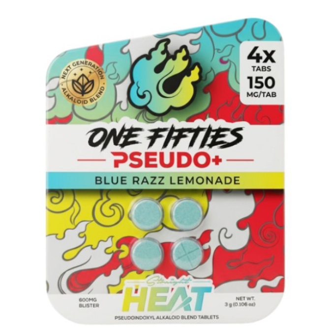 Picture of HYDROX - HEAT ONE FIFTIES PSEUDO+ TAB150MG 4CT - BLUE RAZZ LEMONADE