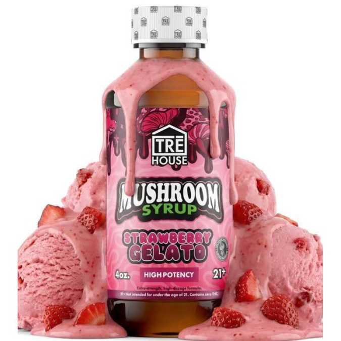 Picture of TRE HOUSE MUSHROOM SYRUP 4OZ 1CT - STRAWBERRY GELATO