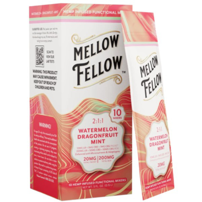 Picture of MELLOW FELLOW MIXERS 20MG10CT/BOX - WATERMELON DRAGONFRUIT MINT