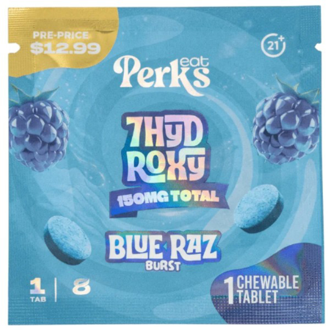 Picture of HYDROX - EAT PERKS TAB 150MG 30CT/BOX - BLUE RAZ BURST