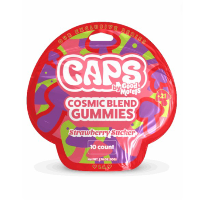Picture of CAPS MUSHROOM GUMMIES 50GM 10CT - STRAWBERRY SUCKER