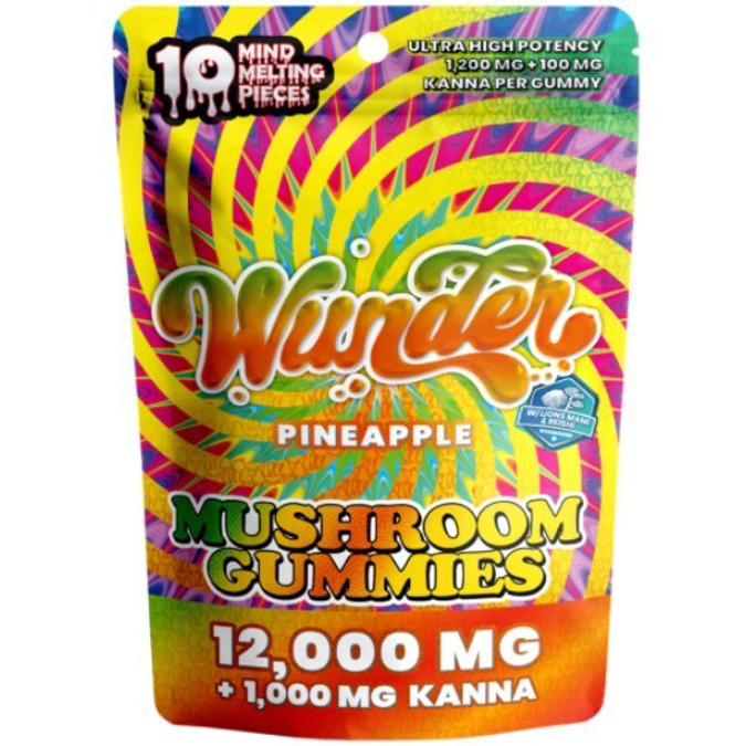 Picture of WUNDER MUSHROOM GUMMIES1200MG 10CT - PINEAPPLE