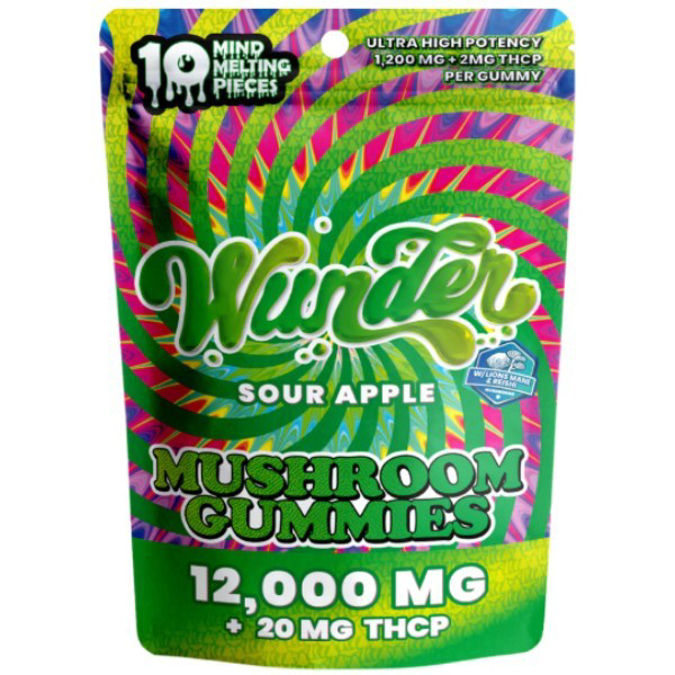 Picture of WUNDER MUSHROOM GUMMIES1200MG 10CT - SOUR APPLE