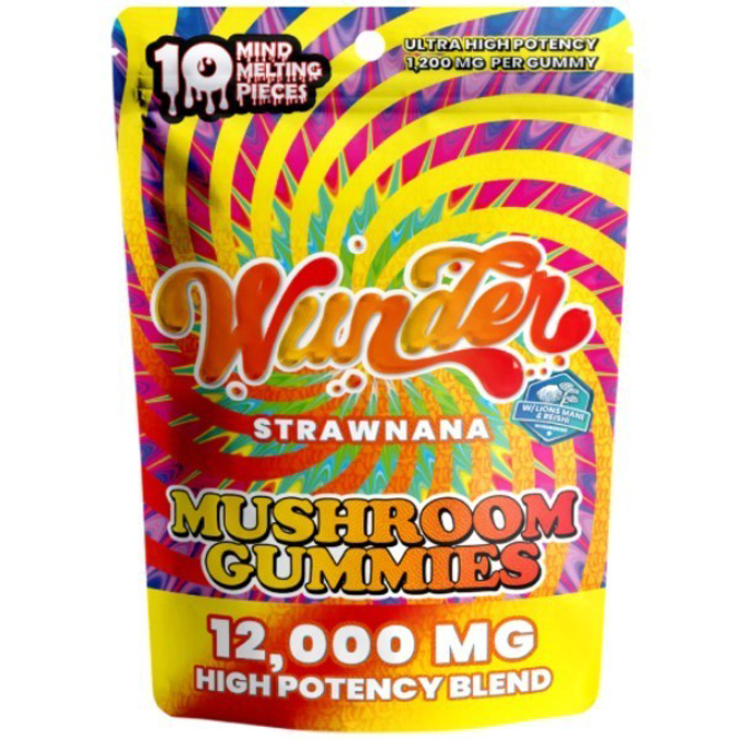 Picture of WUNDER MUSHROOM GUMMIES1200MG 10CT - STRAWNANA