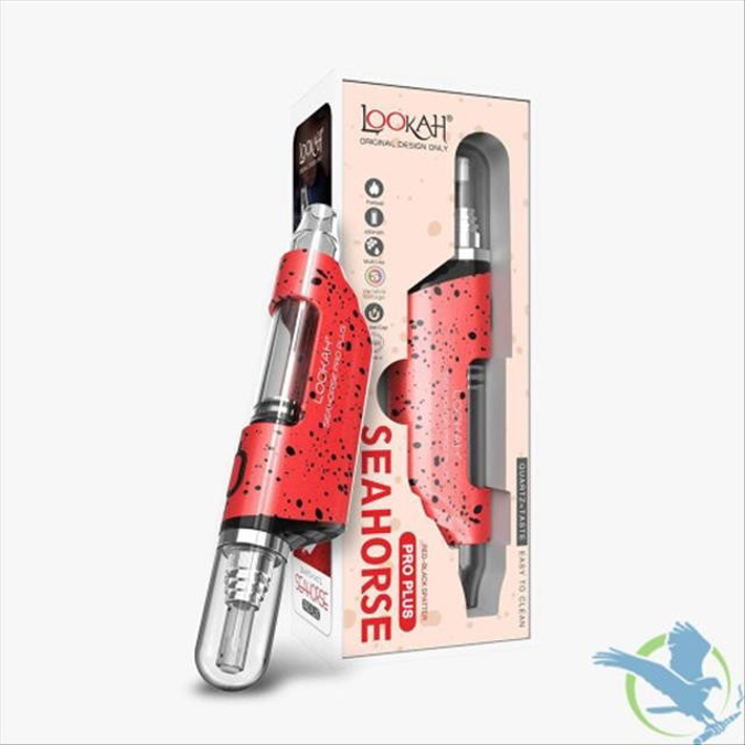 Picture of LOOKAH SEAHORSE PRO PLUS DAB PEN VAPORIZER KIT - RED BLACK SPATTER