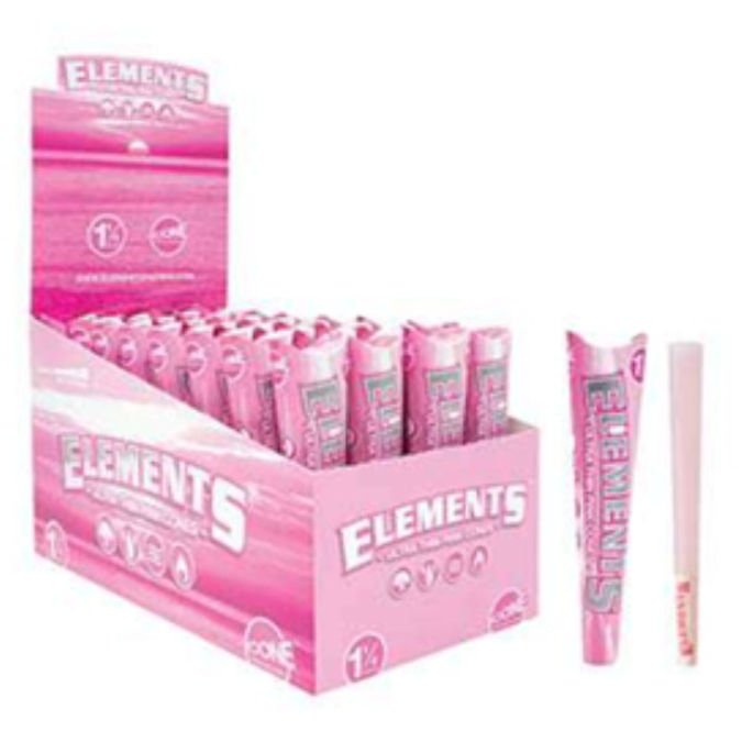 Picture of ELEMENTS PINK 1 1/4" PRE ROLLED CONES 6PK 32CT/BX