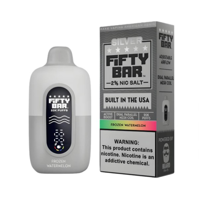 Picture of FIFTY BAR DISPOSABLE 20KPUFFS 5CT/BOX - SILVER FROZEN WATERMELON