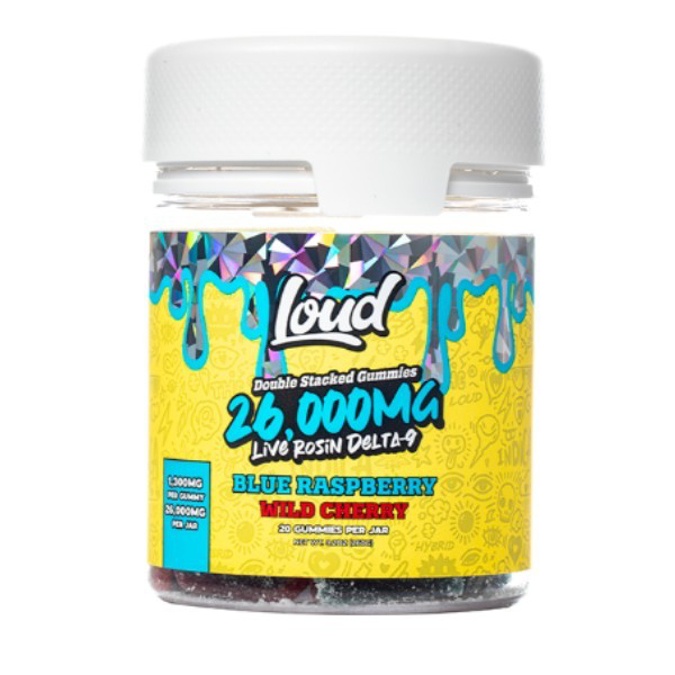 Picture of LOUD DOUBLE STACKED GUMMIES 1.3GM 20CT - BLUE RASPBERRY WILD CHERRY