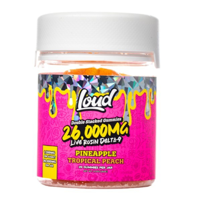 Picture of LOUD DOUBLE STACKED GUMMIES 1.3GM 20CT - PINEAPPLE TROPICAL PEACH