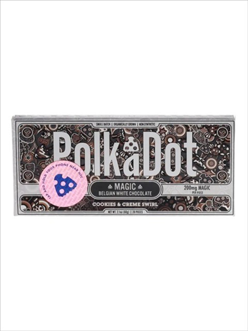 Picture of POLKADOT MAGIC MUSHROOM CHOCOLATE 120GM 1CT - COOKIES AND CREAM SWIRL