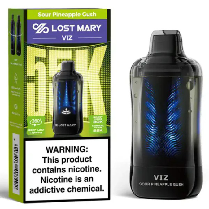 Picture of LOST MARY VIZ DISPOSABLE 55K PUFF 5CT/BOX - SOUR PINEAPPLE GUSH