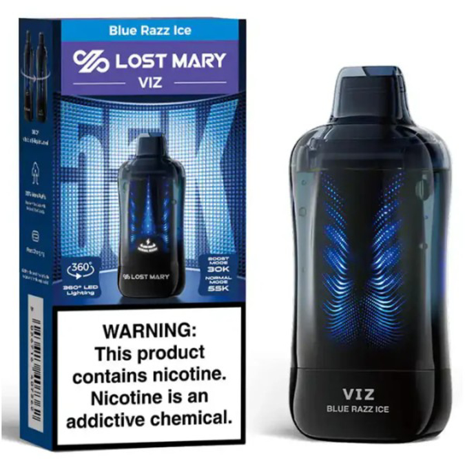 Picture of LOST MARY VIZ DISPOSABLE 55K PUFF 5CT/BOX - BLUE RAZZ ICE