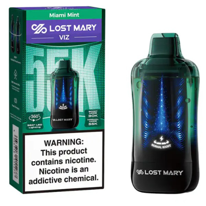 Picture of LOST MARY VIZ DISPOSABLE 55K PUFF 5CT/BOX - MIAMI MINT