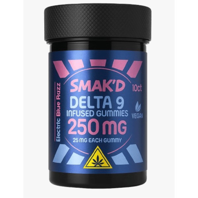Picture of SMAKD GUMMIES 250MG 10CT/JAR - ELECTRIC BLUE RAZZ