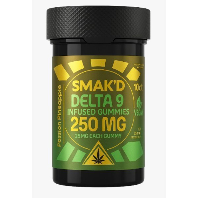 Picture of SMAKD GUMMIES 250MG 10CT/JAR - PASSION PINEAPPLE