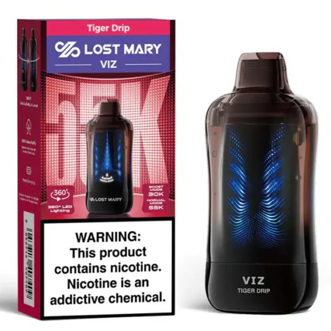 Picture of LOST MARY VIZ DISPOSABLE 55K PUFF 5CT/BOX - TIGER DRIP