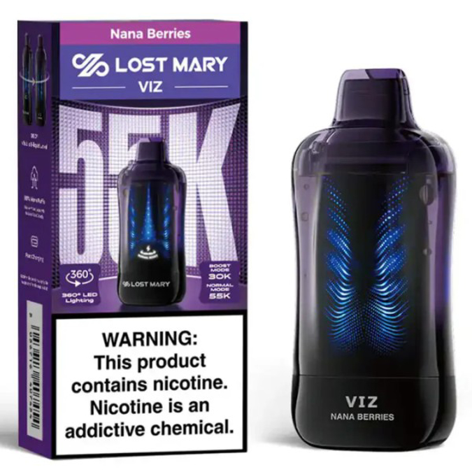 Picture of LOST MARY VIZ DISPOSABLE 55K PUFF 5CT/BOX - NANA BERRIES