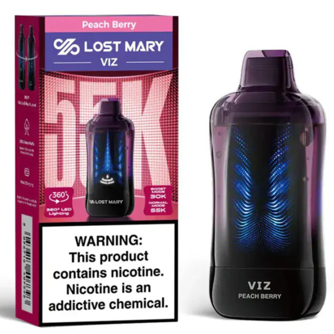 Picture of LOST MARY VIZ DISPOSABLE 55K PUFF 5CT/BOX - PEACH BERRY