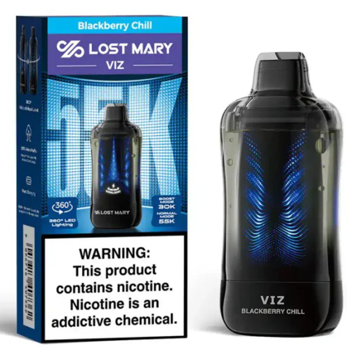 Picture of LOST MARY VIZ DISPOSABLE 55K PUFF 5CT/BOX - BLACKBERRY CHILL