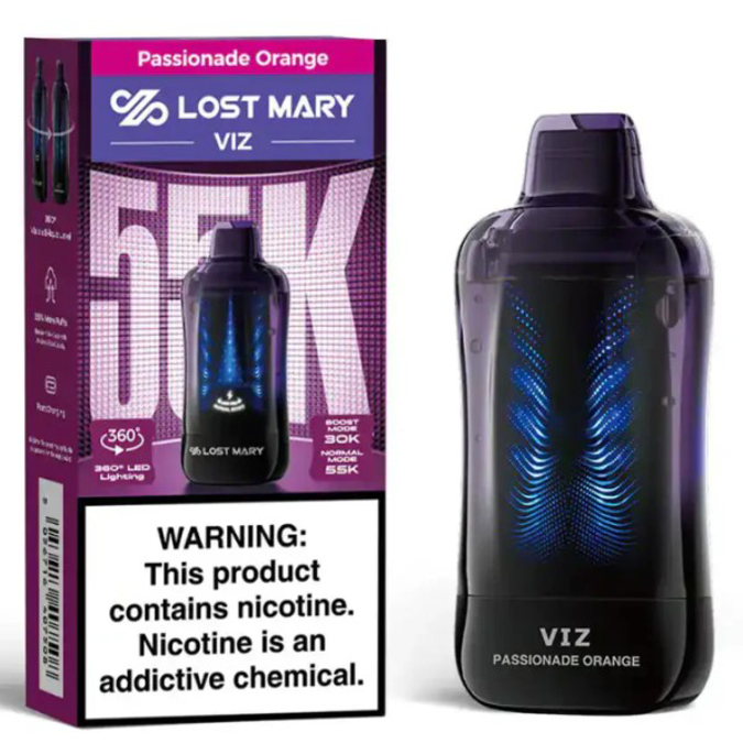 Picture of LOST MARY VIZ DISPOSABLE 55K PUFF 5CT/BOX - PASSIONADE ORANGE