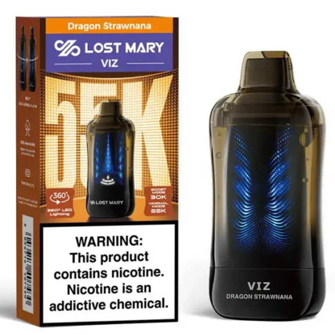 Picture of LOST MARY VIZ DISPOSABLE 55K PUFF 5CT/BOX - DRAGON STRAWNANA