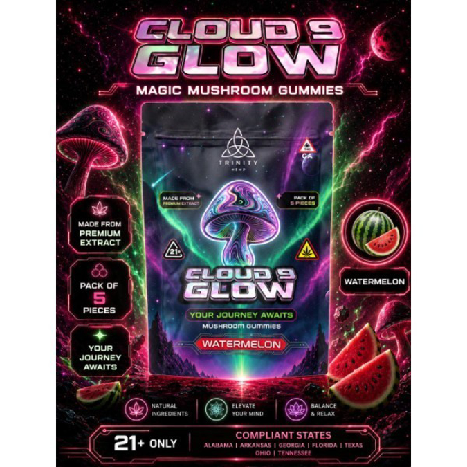Picture of CLOUD 9 GLOW MUSHROOM GUMMIES 5CT - WATERMELON