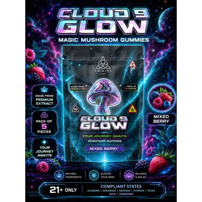 Picture of CLOUD 9 GLOW MUSHROOM GUMMIES 5CT - MIXED BERRY