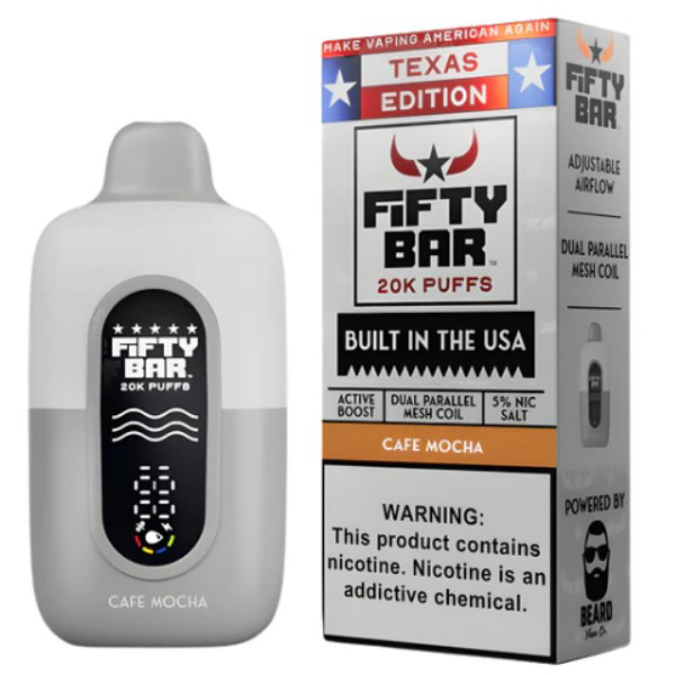 Picture of FIFTY BAR DISPOSABLE 20KPUFFS 5CT/BX - TX EDITION CAFE MOCHA