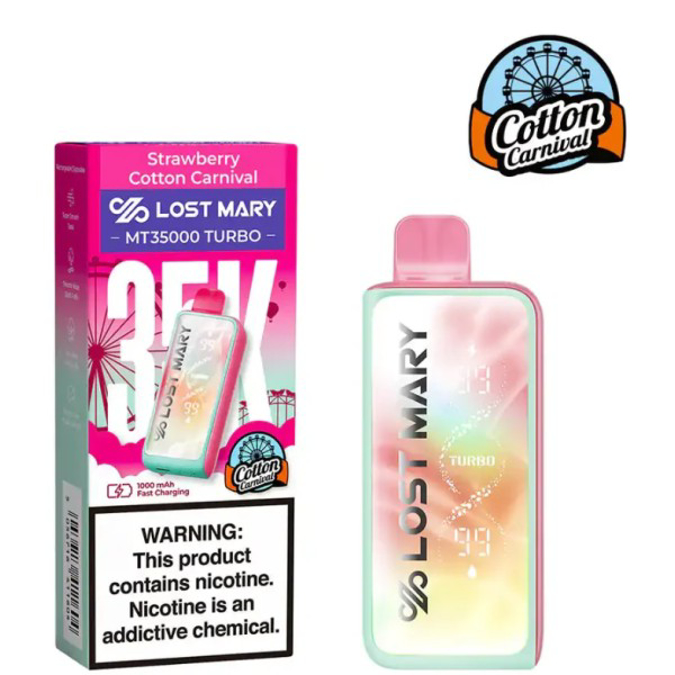 Picture of LOSTMARY TURBO DISPOSABLE MT35000 5CT - STRAWBERRY COTTON CARNIVAL