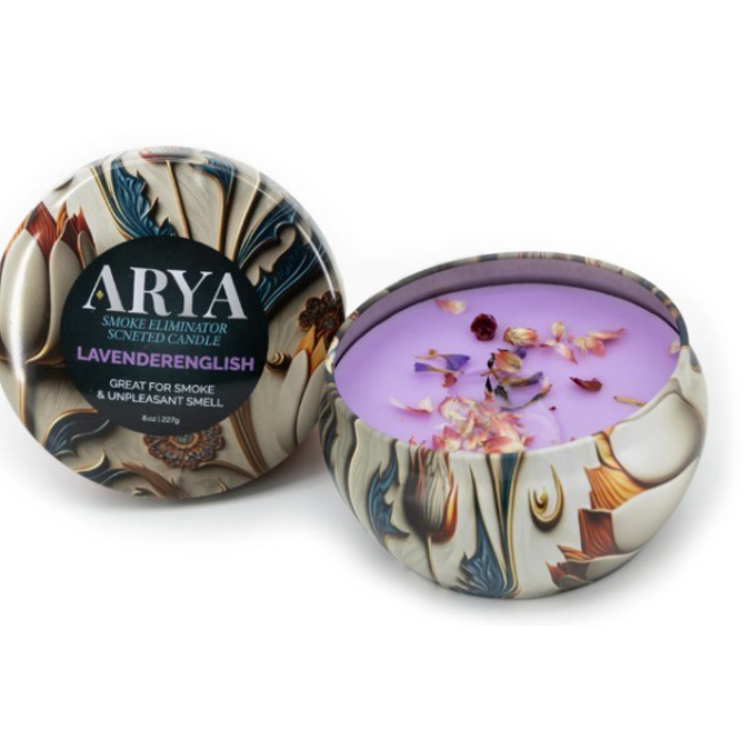 Picture of ARYA ODOR ELIMINATOR CANDLE 1CT - LAVENDER ENGLISH
