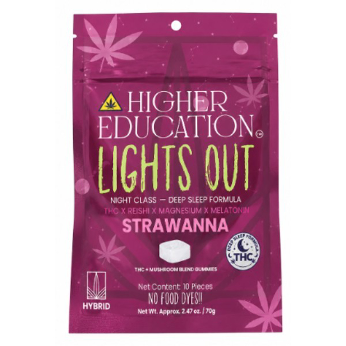 Picture of HIGHER EDUCATION LIGHTS OUT GUMMIES 10CT - STRAWANNA