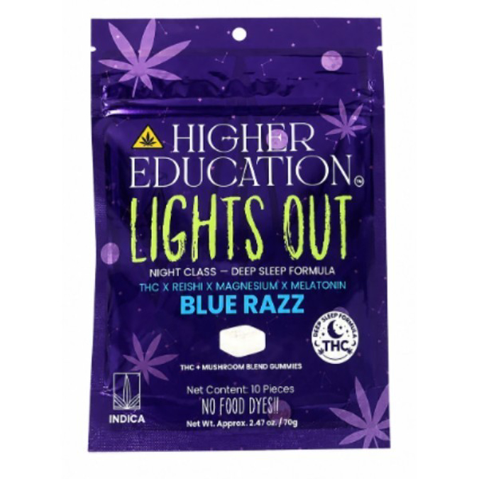 Picture of HIGHER EDUCATION LIGHTS OUT GUMMIES 10CT - BLUE RAZZ
