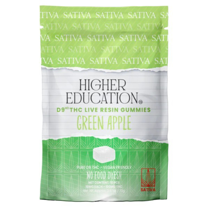 Picture of HIGHER EDUCATION GUMMIES 10MG 10CT - GREEN APPLE