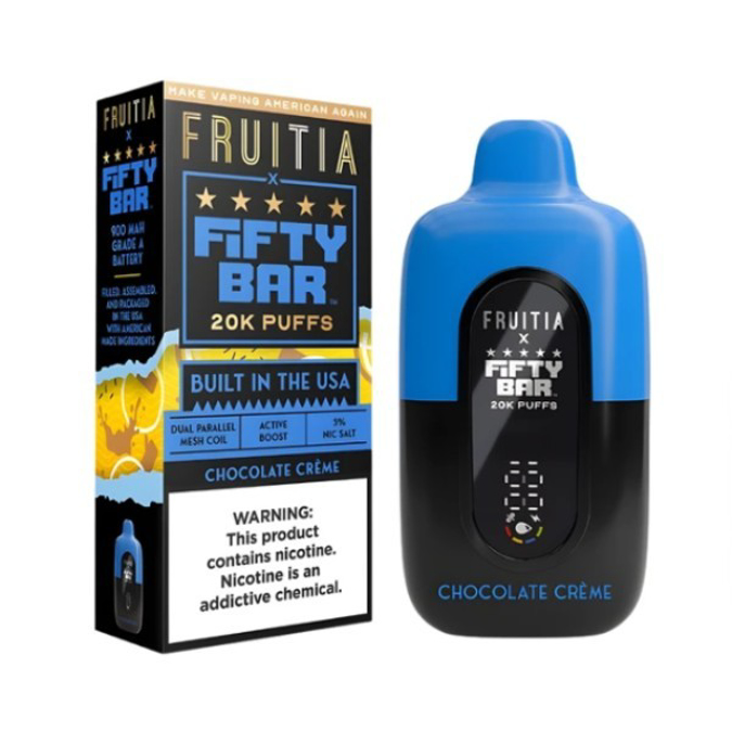 Picture of FIFTY BAR DISPOSABLE 20KPUFFS 5CT/BX - FRUITIA CHOCOLATE CREME