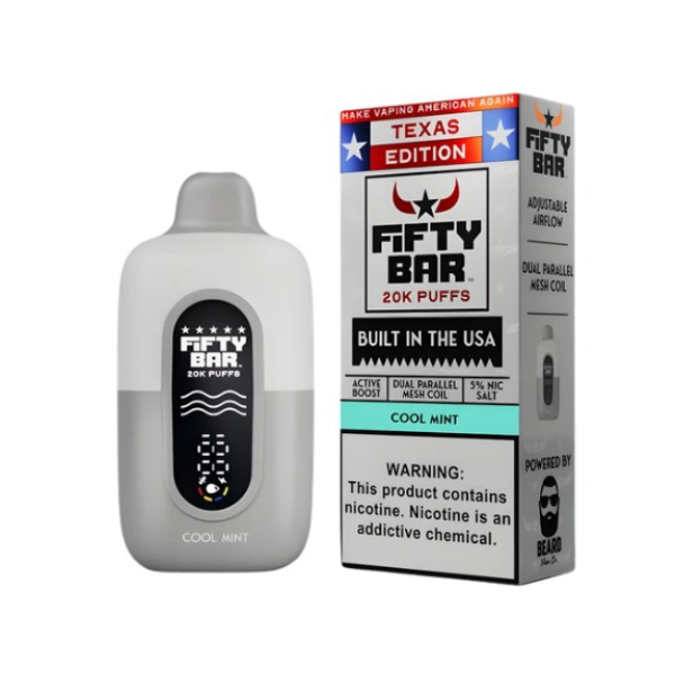 Picture of FIFTY BAR DISPOSABLE 20KPUFFS 5CT/BX - TX EDITION COOL MINT