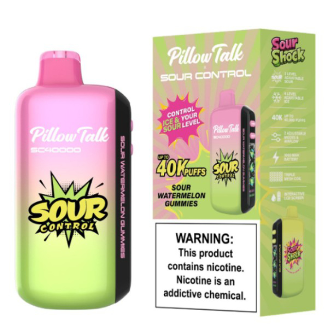 Picture of PILLOW TALK DISPOSABLE 40K PUFF 5CT/BOX - SOUR CONTROL SOUR WATERMELON GUMMIES