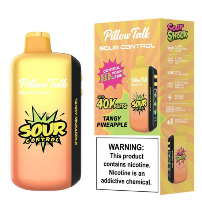 Picture of PILLOW TALK DISPOSABLE 40K PUFF 5CT/BOX - SOUR CONTROL TANGY PINEAPPLE