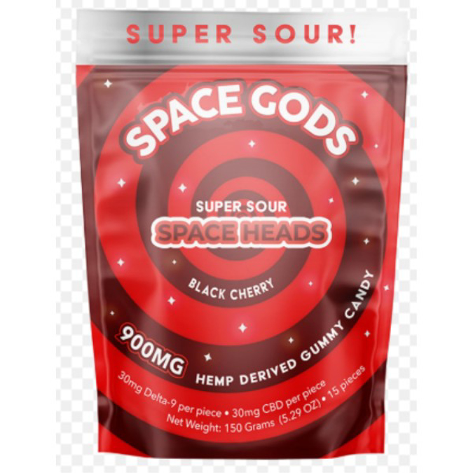 Picture of SPACE GODS SUPER SOUR GUMMIES 900MG 15CT - BLACK CHERRY