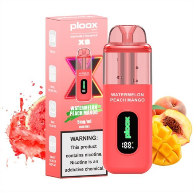 Picture of PLOOX DISPOSABLE POD 25K PUFF 5PCS - WATERMELON PEACH MANGO