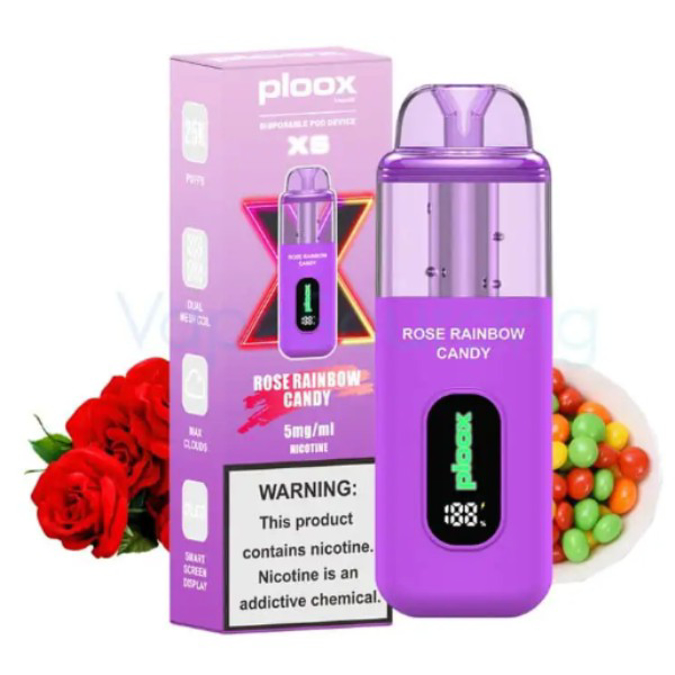 Picture of PLOOX DISPOSABLE POD 25K PUFF 5PCS - ROSE RAINBOW CANDY