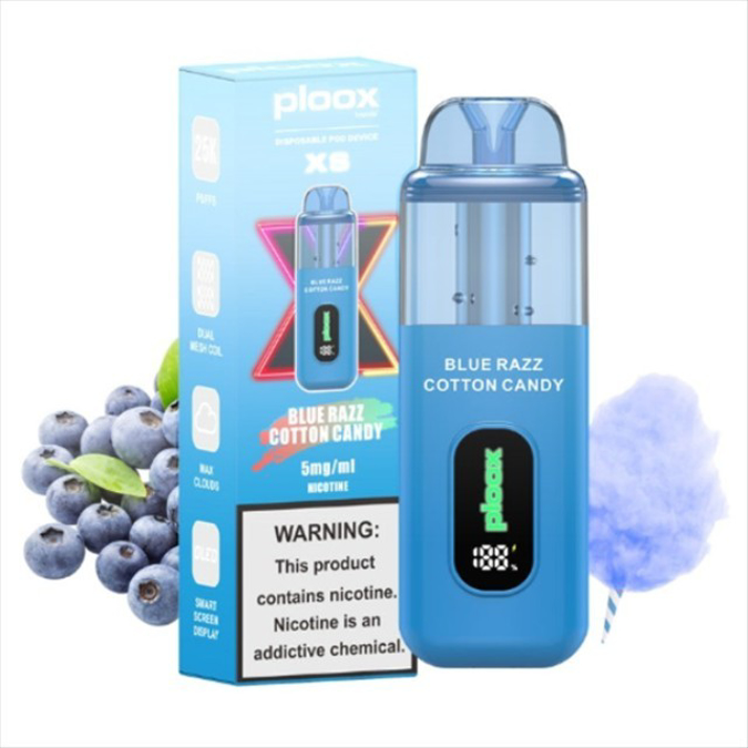 Picture of PLOOX DISPOSABLE POD 25K PUFF 5PCS - BLUE RAZZ COTTON CANDY