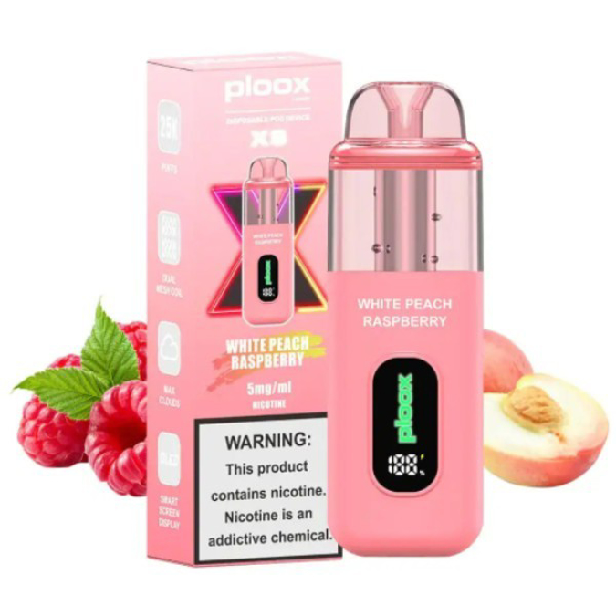 Picture of PLOOX DISPOSABLE POD 25K PUFF 5PCS - WHITE PEACH RASPBERRY