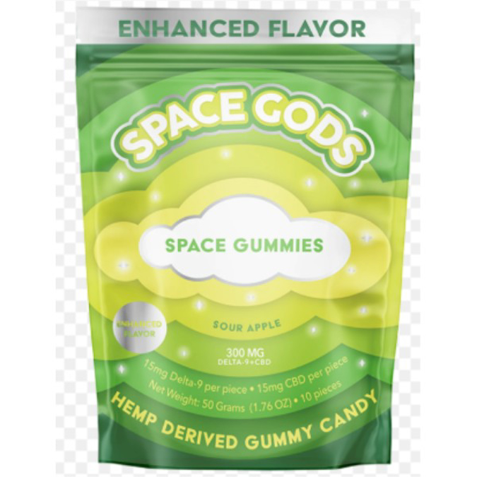 Picture of SPACE GODS GUMMIES 300MG 10CT - SOUR APPLE