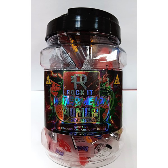 Picture of ROCK IT GUMMIES 40MG 20CT/JAR - WATERMELON