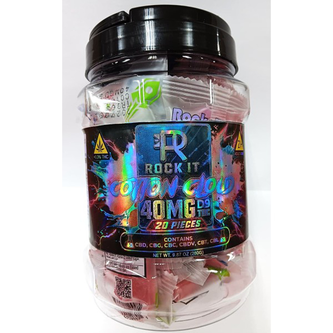 Picture of ROCK IT GUMMIES 40MG 20CT/JAR - COTTON CLOUD