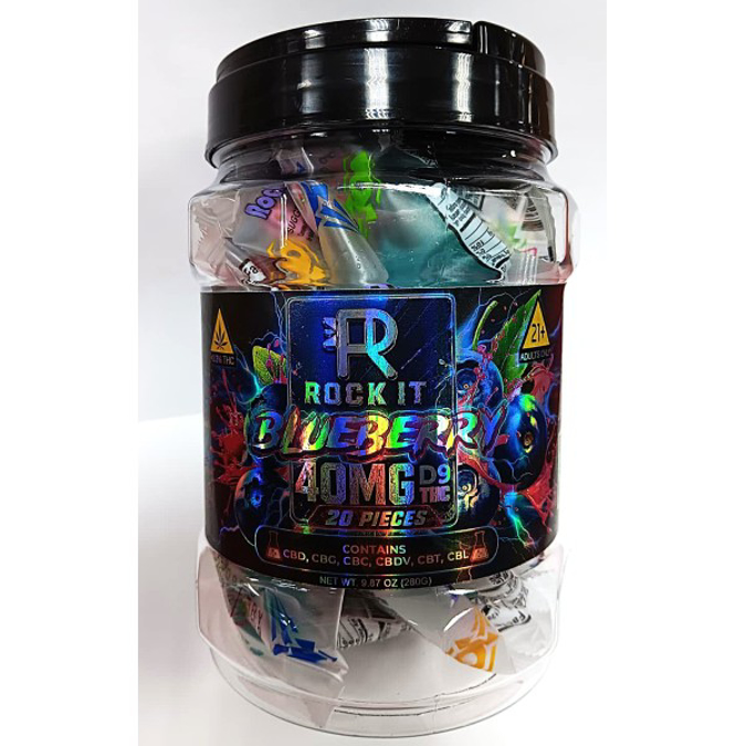Picture of ROCK IT GUMMIES 40MG 20CT/JAR - BLUEBERRY