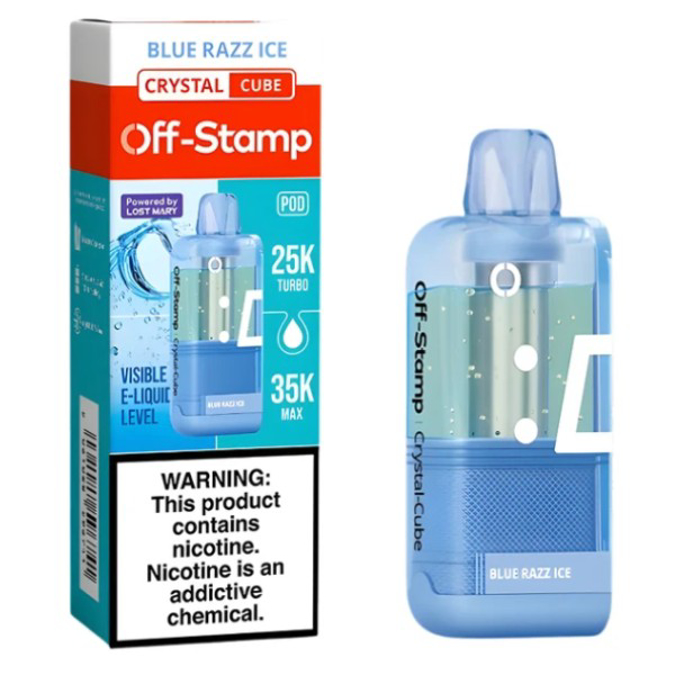 Picture of OFF STAMP POD DISPOSABLE 25K PUFF 5CT/BOX - BLUE RAZZ ICE