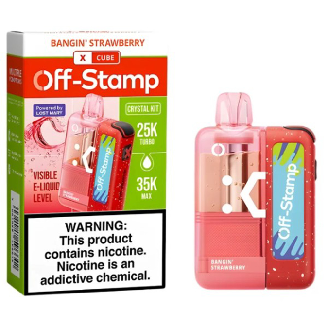 Picture of OFF STAMP CRYSTAL DISPOSABLE  35K PUFF 5CT - BANGIN STRAWBERRY